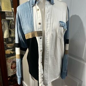 Stylish Colorblock Button-Down Shirt